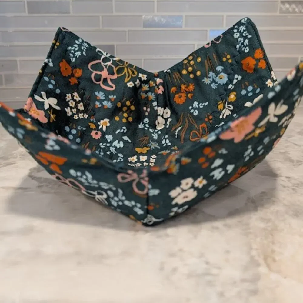 Wildflower Floral Bowl Cozy | Microwave Safe Soup Holder | Handmade Gift